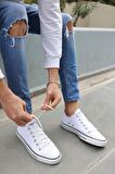 Tomiross Unısex Beyaz Beyaz Garantili Ortopedik Keten Günlük Kullanım Sneaker Ayakkabı X-STAR-7284