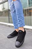 Tomiross Unısex Siyah Siyah  Garantili Ortopedik Keten Günlük Kullanım Sneaker Ayakkabı X-STAR-7284