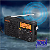 XHDATA D109WB Taşınabilir Radyo AM FM Stereo SW MW LW Dijital Çalar Saatli Radyo Şarj Edilebilir Pil USB-C Hava Durumu Tahmini ile