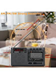 XHDATA D368 Kısa Dalga Am Fm 12 Bant Dsp Stereo Taşınabilir Radyo Mp3 Çalar Şarj Edilebilir