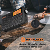 XHDATA D-109 radyo FM AM SW Full tam bant taşınabilir radyolar Bluetooth uyumlu dijital radyo alıcısı destek TF kart MP3 çalar