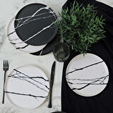 Keramika Mermer Pasta Tabağı 22 Cm 6 Adet 17950-51