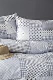 Leruum London Patchwork Geometrik Pamuk Tek Kişilik Nevresim Takımı