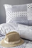 Leruum London Patchwork Geometrik Pamuk Tek Kişilik Nevresim Takımı