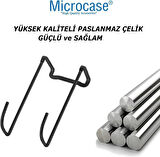 Microcase Paslanmaz Çelik Metal Banyo Duşakabin Mutfak vb Alanlar için Askılık L Model - AL4839  2 Adet