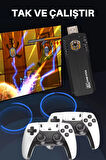 X8 Pro 3D HD Game Stick Pro Retro TV Atari 30000 Oyunlu Gri Joystickli Oyun Konsolu