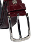 Bordo Rugan Suni Deri Desenli Model 3.5 cm.lik Klasik Erkek Kemer