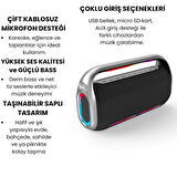 RGB Işıklı Kablosuz Bluetooth Hoparlör – 18.000 mAh Batarya, Çift Mikrofonlu Karaoke Speaker, Güçlü Bass, Taşınabilir Party Speaker
