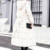 Barbora Günlük Kışlık Tam Boy Şişme Kadın Mont bt180beyaz