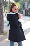 Barbora Kışlık Günlük Kaşe Kadın Kaban tr819siah