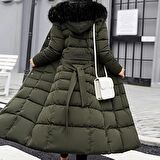 Barbora Günlük Kışlık Tam Boy Şişme Kadın Mont bt180haki4