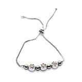 Gümüş Renk Zirkon Taşlı Üçlü Macun Asansör Bileklik  - 1035