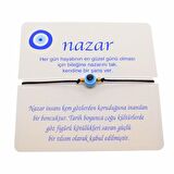 Altın Renk İp Karışık Göz Nazar İp Bileklik - 1808