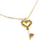 Altın Renk Anahtar Model Zirkon Kolye  - 2309