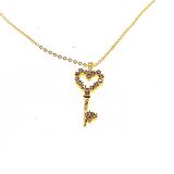 Altın Renk Anahtar Model Zirkon Kolye  - 2309