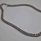 Gümüş Renk Traşlı Zincir Paslanmaz  Unisex Çelik Kolye 55 Cm. Çelik Kolye - 2677