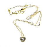 Altın Renk Beyaz Taş Pandora Kalp Model Zirkon Kolye - 2871