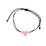 Altın Renk Pembe Kalp Model Miyuki Bileklik - 2938