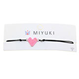 Altın Renk Pembe Kalp Model Miyuki Bileklik - 2938