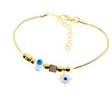 Altın Renk Beyaz Güneş Pandora Zirkon Bileklik - 2969