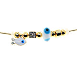 Altın Renk Beyaz Mineli Balık Pandora Model Zirkon Kolye  - 2988
