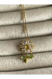 Altın Renk Sf Zincir Papatya Model Vip Solmaz Kararmaz Çelik Kolye - 3048