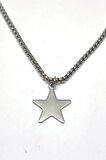Gümüş Renk Yıldız Model Unisex Arnavut Zincir Çelik Kolye - 3307