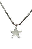 Gümüş Renk Yıldız Model Unisex Arnavut Zincir Çelik Kolye - 3307