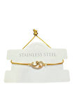 Altın Renk Çift Vav Asansör Çelik Bileklik - 3613