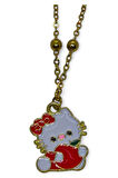 Altın Renk Hello Kitty Kedi Model Top Zincir Çelik Kolye - 3689
