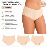 3'lü Bambu Yüksek Bel Bato Kadın Külot