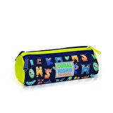 Coral High Kids Lacivert Neon Sarı Monster Desenli Üç Bölmeli Kalem Çantası 22026