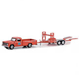 Greenlight 1:64 1967 Dodge D-100 with Tandem Car Trailer
