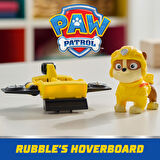 PAW Patrol: Action Pups Rubble Aksiyon Figürü ve Katlanabilir Kanatlı Hoverboard Uçak Oyuncağı -5 CM
