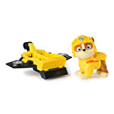 PAW Patrol: Action Pups Rubble Aksiyon Figürü ve Katlanabilir Kanatlı Hoverboard Uçak Oyuncağı -5 CM