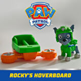 PAW Patrol: Action Pups Rocky Aksiyon Figürü ve Katlanabilir Kanatlı Hoverboard Uçak Oyuncağı -5 CM