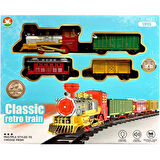 Işıklı Sesli Pilli Klasik Retro Tren Seti 17 Parça Raylı Oyuncak Tren Modeli