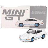 Mini GT 1/64 Porsche 911 Carrera RS 2.7 Grand Prix White with Blue Livery