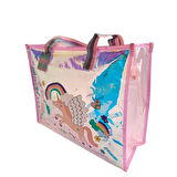 Dream Vest Şeffaf Hologram Unicorn Büyük Omuz Çantası