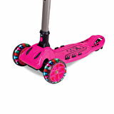 3 Tekerlekli Katlanabilir Işıklı Pembe Renk Scooter - 6 Yaş +