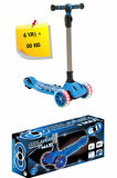 Katlanabilen 3 Tekerlekli Işıklı Mavi Renk Scooter - 6 Yaş +