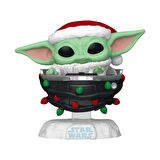Funko POP Star Wars Holiday Grogu with Santa Hat in Pram