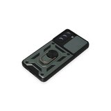 Samsung Galaxy S21 Fe Kılıf Pars Lens Yüzüklü Silikon - Yeşil