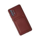Samsung Galaxy A72 Kılıf Kelvin Kartvizitli Silikon - Bordo