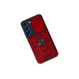 Samsung Galaxy S23 Fe Kılıf Pars Lens Yüzüklü Silikon - Kırmızı