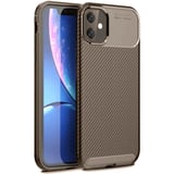 Apple İphone 11 Kılıf Auto Focus Karbon Kapak - Kahverengi