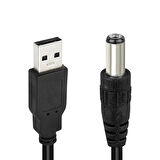 USB ERKEK 5.5*2.5 UÇLU ADAPTÖR JACKLI 1 MT KABLO