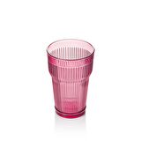 Akrilik Mürdüm Tekli Uzun Bardak & Su Meşrubat Bardağı 400 ml ( Cam Değildir )