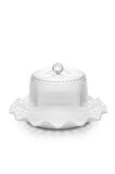 Akrilik Barok Beyaz Renk Kek Fanus & Kek Saklama Kabı & Şık Sunum Organizeri 26 Cm