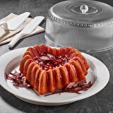 Akrilik Barok Beyaz 4 Parça Kek Fanus & Kek Saklama Kabı & Şık Sunum Organizeri